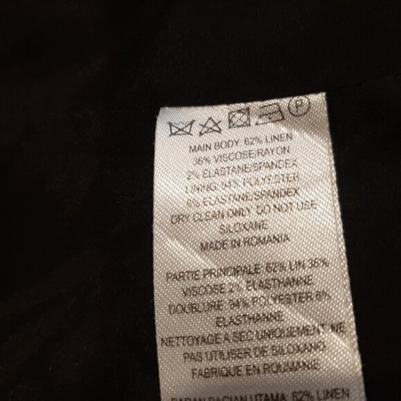 French Connection Linen Blazer Jacket  Black Fitted Size 6 Single Breasted - Picture 10 of 11